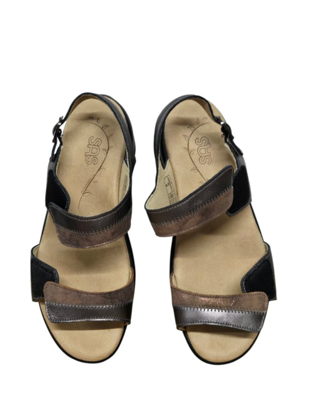 SAS Womens Size 8M Nudu Dusk Brown Strappy Leather Slingback Comfort Sandal - Picture 5 of 8
